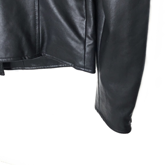 Uniqlo Vegan Faux Leather Biker Moto Jacket M New - Picture 5 of 8